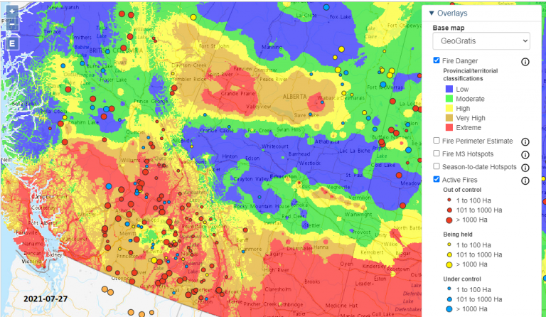 Canadian Wildfire Mapping Resources 2021 Fire Season – GoGeomatics