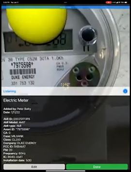 Batty capturing detailed attributes from an electric meter