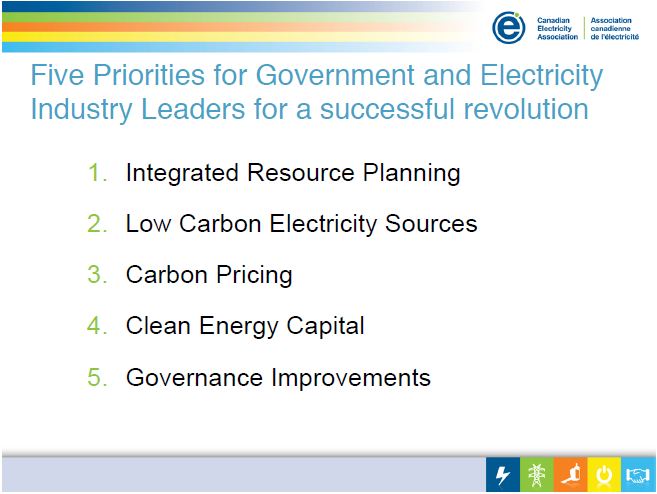 Canadian Electricity Association Priorities for Goct and Industry
