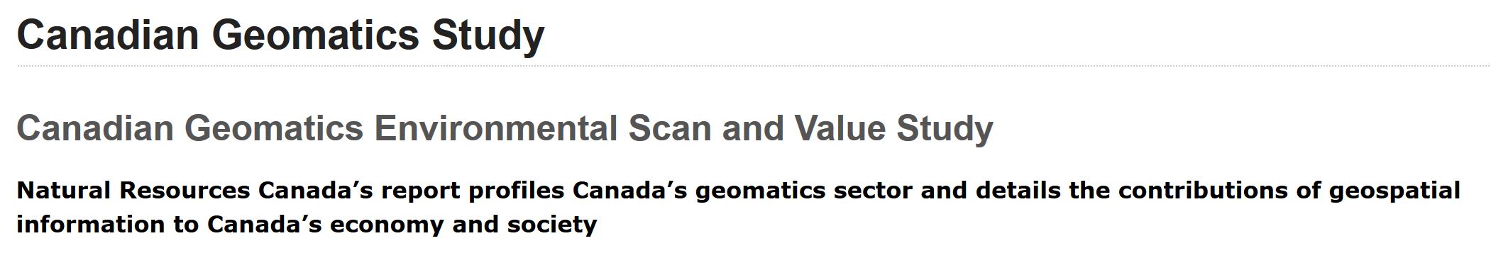 Canadian geomatics environmental scan and value study
