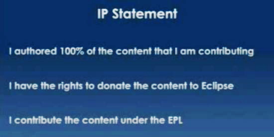 Eclipse contribution IP statement