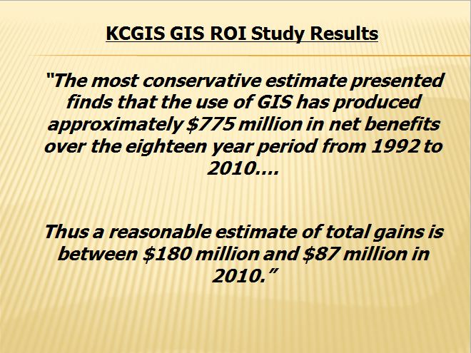 KCGIS cost benefit results