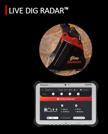 Rod Radar digging bucket