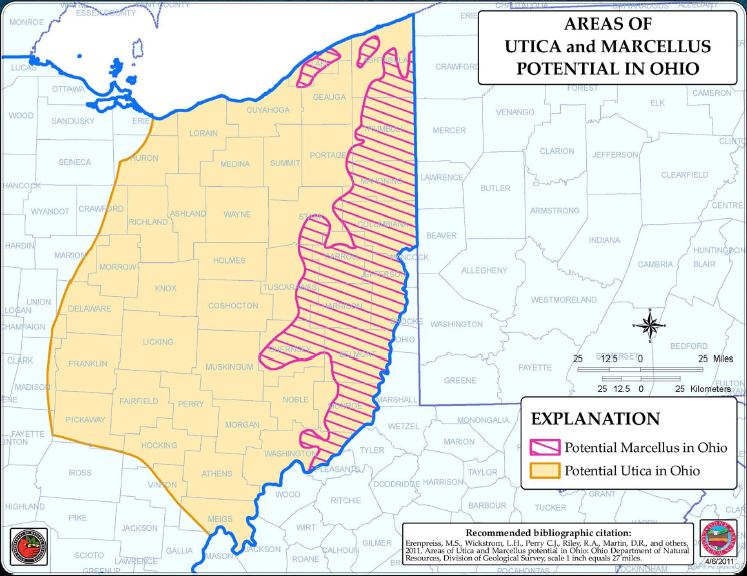 Shale gas Marcellus and Utica potential northeastern Ohio DNR