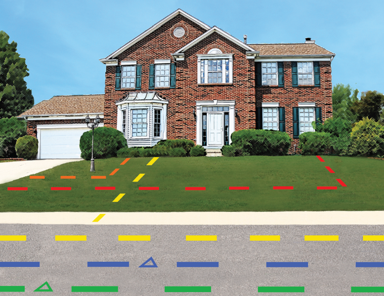 Underground markings Virginia 811 house-with-markings